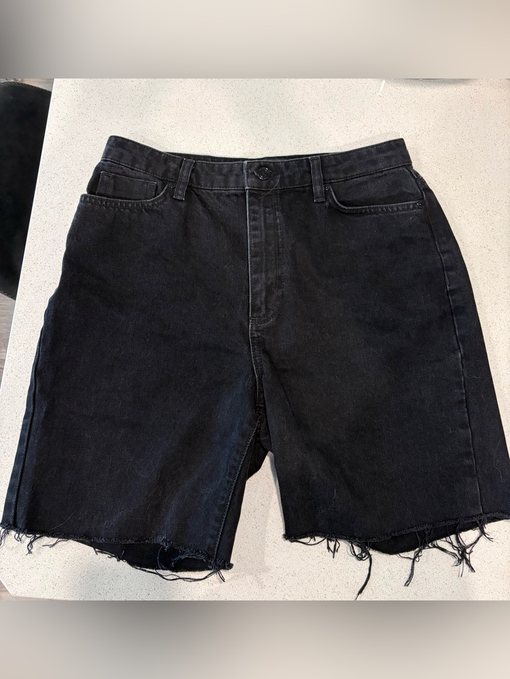 Taylor Made High-Rise Black Denim Cutoff Shorts